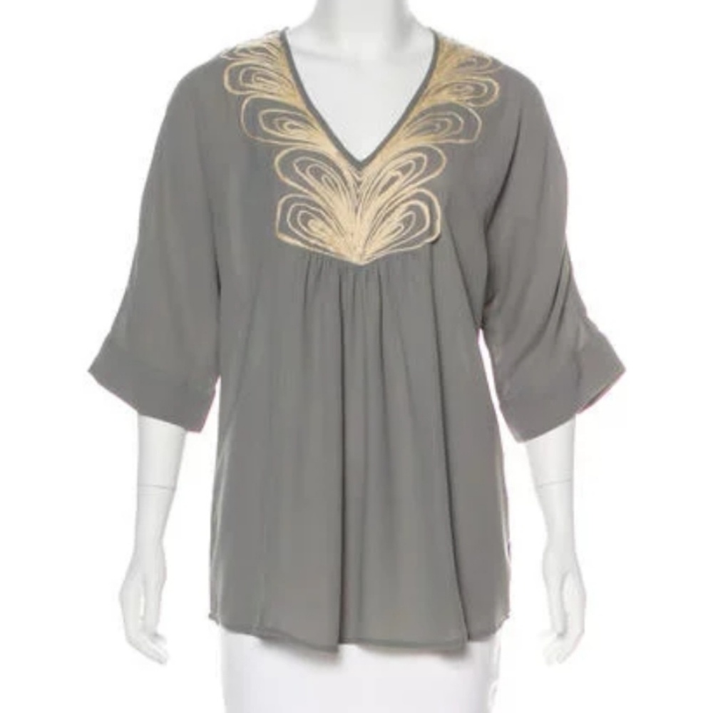 Calypso embroidered flowy top
